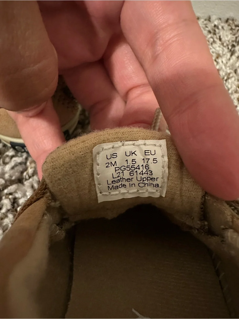 Sperry Tan Baby Boat Shoes with Beige Accents